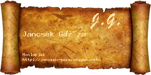 Jancsek Géza névjegykártya
