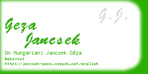 geza jancsek business card