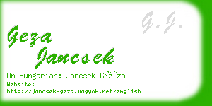 geza jancsek business card